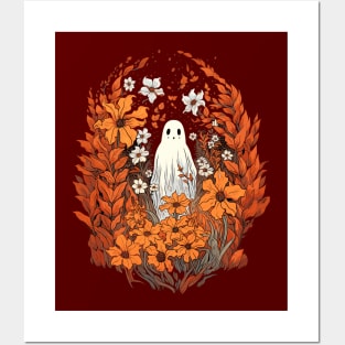 Ghost In Wildflower Field in Autumn Posters and Art